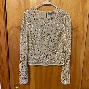 ASOS tall long sleeve sequin top